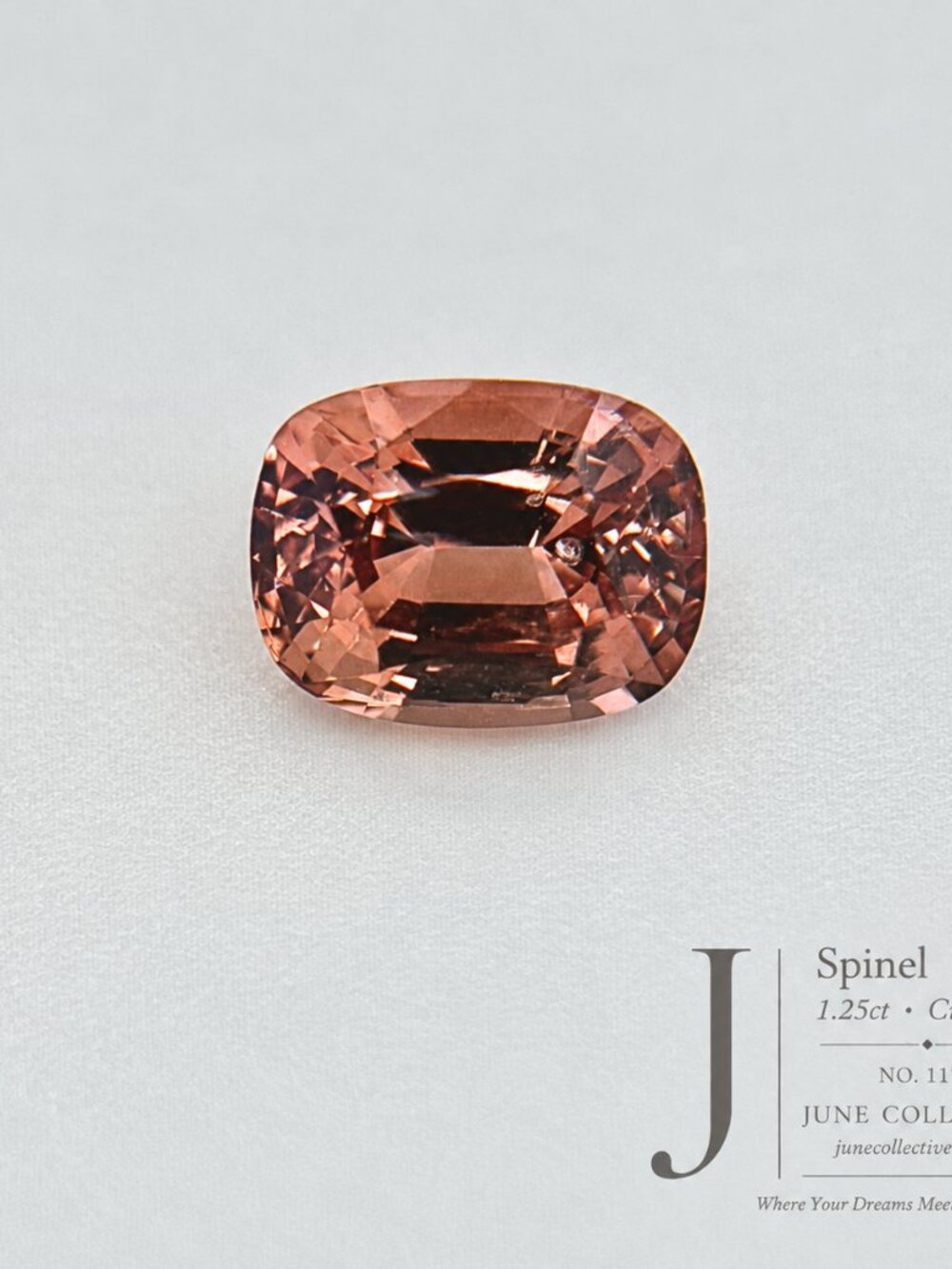 Natural Peach Champagne Spinel 1.10 Ct Cushion Cut Loose Gemstone